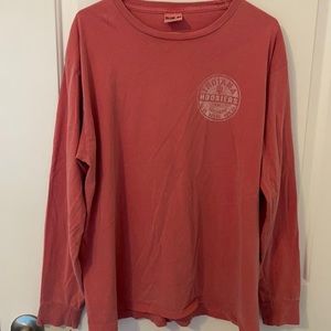 Indiana Hoosiers large, light red / distressed, long-sleeve tshirt.